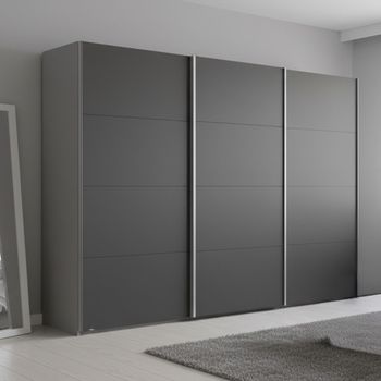 Beluga Extra Silk Grey and Graphite 316cm 3 Door Sliding Wardrobe