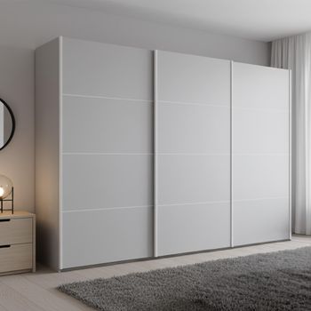 Beluga Extra Silk Grey 316cm 3 Door Sliding Wardrobe