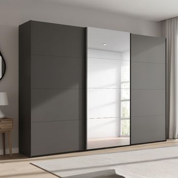 Beluga Extra Graphite 316cm 3 Door Mirror Sliding Wardrobe