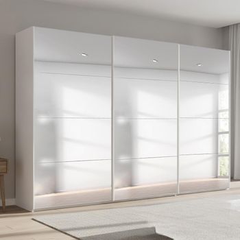 Beluga Extra Alpine White Mirrored 361cm 3 Door Sliding Wardrobe