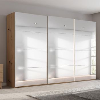 Beluga Extra Mirrored Artisan Oak 361cm 3 Door Sliding Wardrobe