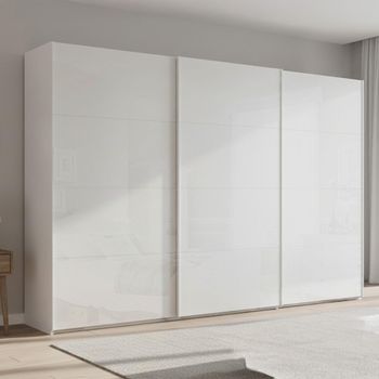 Beluga Extra Alpine White and White High Gloss 361cm 3 Door Sliding Wardrobe