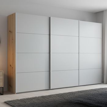 Beluga Extra Artisan Oak and Silk Grey 361cm 3 Door Sliding Wardrobe