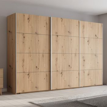 Beluga Extra Artisan Oak 361cm 3 Door Sliding Wardrobe