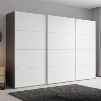 Beluga Extra Graphite and Alpine White 361cm 3 Door Sliding Wardrobe