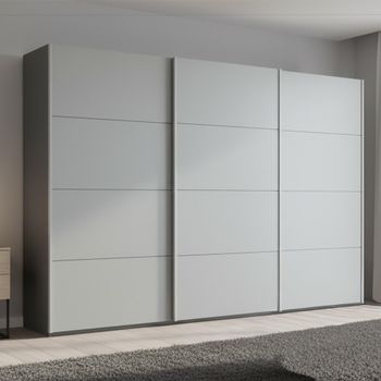 Beluga Extra Graphite and Silk Grey 361cm 3 Door Sliding Wardrobe