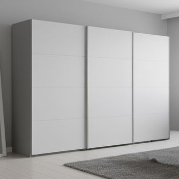 Beluga Extra Silk Grey and Alpine White 361cm 3 Door Sliding Wardrobe