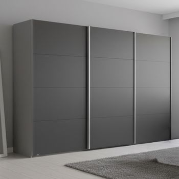 Beluga Extra Silk Grey and Graphite 361cm 3 Door Sliding Wardrobe
