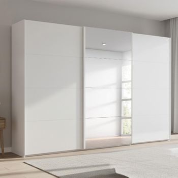 Beluga Extra Alpine White 361cm 3 Door Mirror Sliding Wardrobe