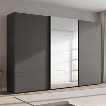 Beluga Extra Graphite 361cm 3 Door Mirror Sliding Wardrobe