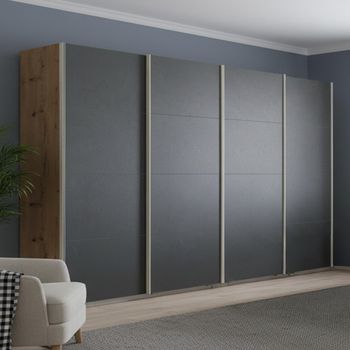 Beluga Extra Artisan Oak and Graphite 361cm 4 Door Sliding Wardrobe