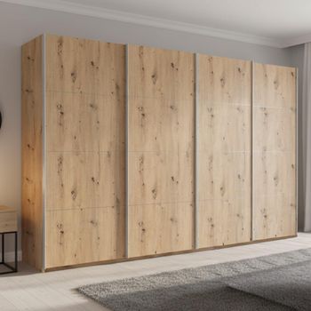Beluga Extra Artisan Oak 361cm 4 Door Sliding Wardrobe