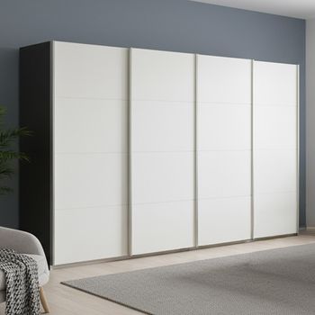 Beluga Extra Graphite and Alpine White 361cm 4 Door Sliding Wardrobe