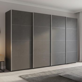 Beluga Extra Graphite 361cm 4 Door Sliding Wardrobe