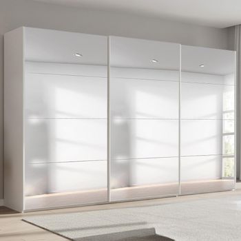 Beluga Extra Alpine White Mirrored 406cm 3 Door Sliding Wardrobe