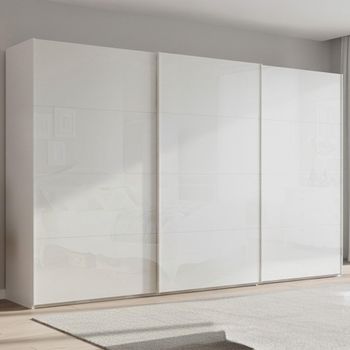 Beluga Extra Alpine White and White High Gloss 406cm 3 Door Sliding Wardrobe