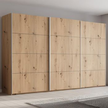 Beluga Extra Artisan Oak 406cm 3 Door Sliding Wardrobe