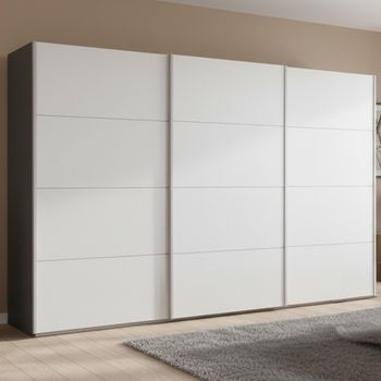 Beluga Extra Graphite and Alpine White 406cm 3 Door Sliding Wardrobe