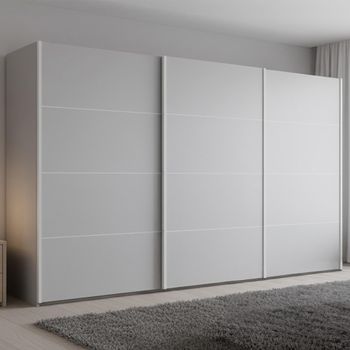 Beluga Extra Silk Grey 406cm 3 Door Sliding Wardrobe
