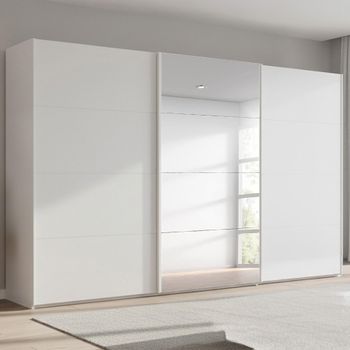 Beluga Extra Alpine White 406cm 3 Door Mirror Sliding Wardrobe