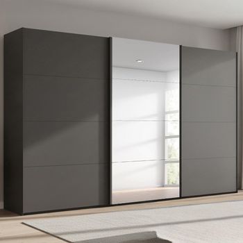 Beluga Extra Graphite 406cm 3 Door Mirror Sliding Wardrobe
