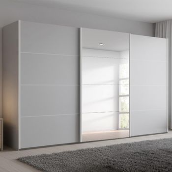 Beluga Extra Silk Grey 406cm 3 Door Mirror Sliding Wardrobe