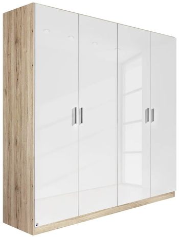 Celle Sonoma Oak and White Gloss 181cm 4 Door Wardrobe