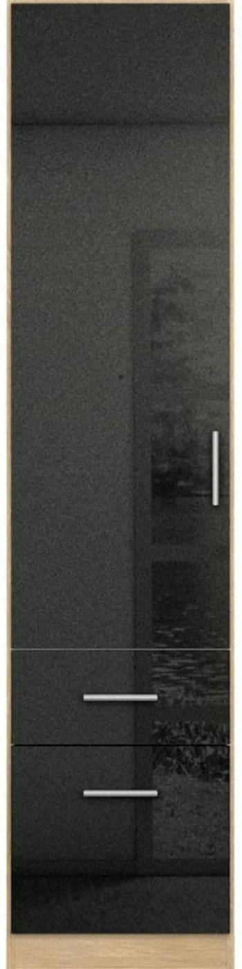 Celle Black and Oak 47cm 1 Door Lh Wardrobe