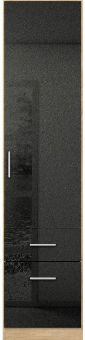 Celle Black and Oak 47cm 1 Door Combi Rh Wardrobe