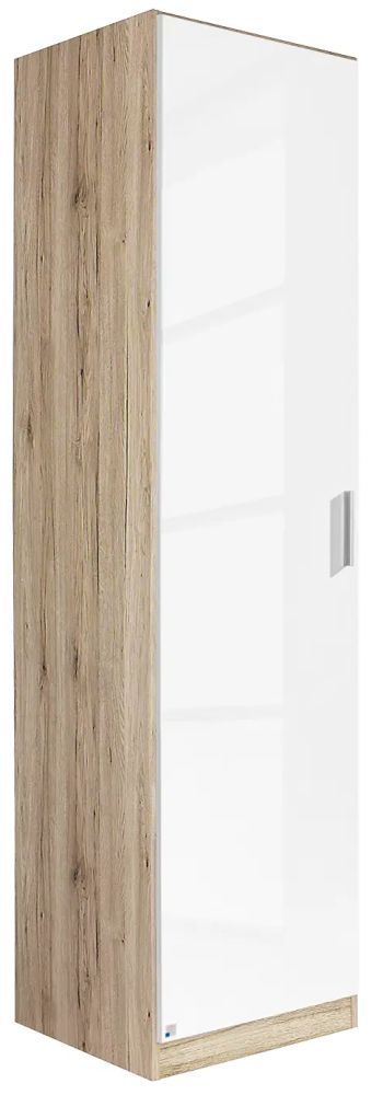 Celle Sonoma Oak and White Gloss 47cm LH Door Wardrobe