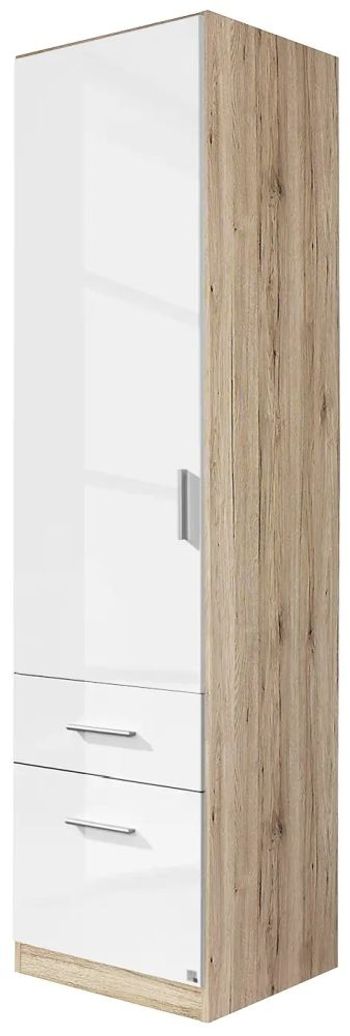 Celle Sonoma Oak and White Gloss with Drawers 47cm LH Door Wardrobe