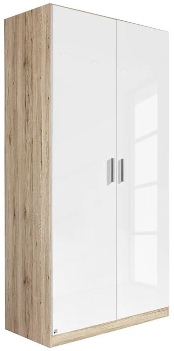 Celle Sonoma Oak and White Gloss 91cm 2 Door Wardrobe