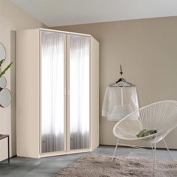 Celle Champagne 117cm 2 Door Corner Mirror Wardrobe