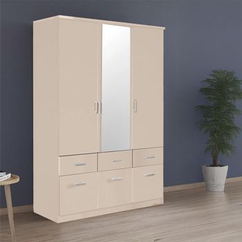 Celle Champagne 136cm 3 Door Combi Wardrobe