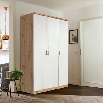 Celle Artisan Oak and Alpine White 136cm 3 Door Wardrobe