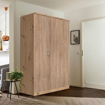 Celle Artisan Oak and Sonoma Oak 136cm 3 Door Wardrobe