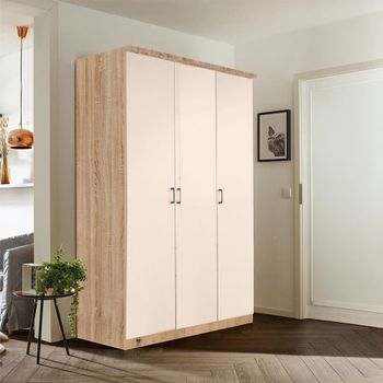 Celle Sonoma Oak and Champagne 136cm 3 Door Wardrobe