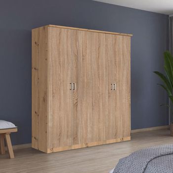 Celle Artisan Oak and Sonoma Oak 181cm 4 Door Wardrobe