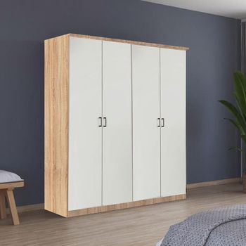 Celle Sonoma Oak and Alpine White 181cm 4 Door Wardrobe