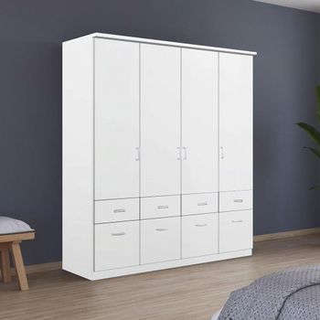 Celle Alpine White 181cm 4 Door Wardrobe with Drawer