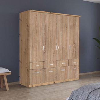 Celle Artisan Oak and Sonoma Oak 181cm 4 Door Wardrobe with Drawer