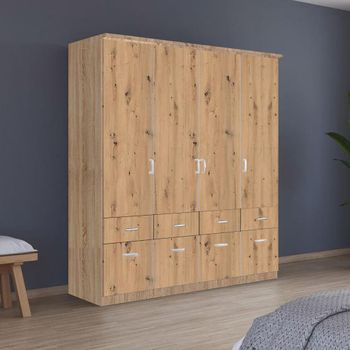 Celle Sonoma Oak and Artisan Oak 181cm 4 Door Wardrobe with Drawer