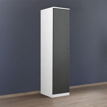 Celle Alpine White and Metallic Dark Grey 47cm 1 Door Lh Wardrobe