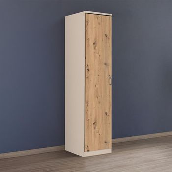 Celle Champagne and Artisan Oak 47cm 1 Door Lh Wardrobe