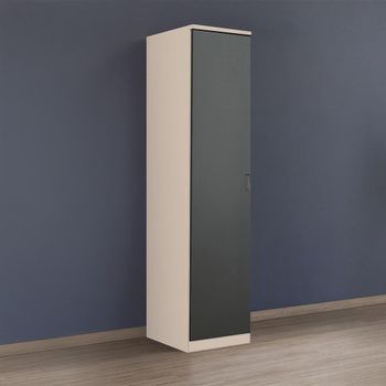 Celle Champagne and Metallic Dark Grey 47cm 1 Door Lh Wardrobe