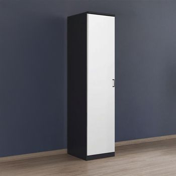 Celle Metallic Dark Grey and Alpine White 47cm 1 Door Lh Wardrobe