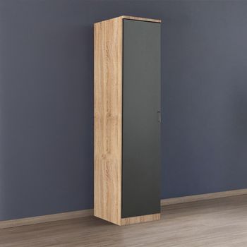 Celle Sonoma Oak and Metallic Dark Grey 47cm 1 Door Lh Wardrobe
