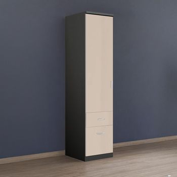 Celle Metallic Dark Grey and Champagne 47cm 1 Door 2 Drawer Lh Wardrobe