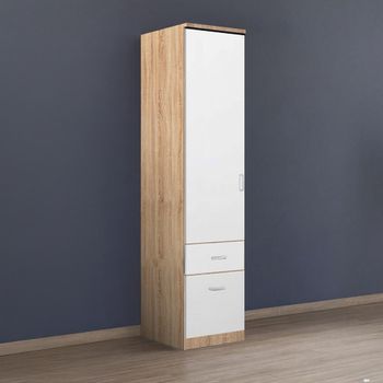 Celle Sonoma Oak and Alpine White 47cm 1 Door 2 Drawer Lh Wardrobe