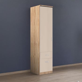 Celle Sonoma Oak and Champagne 47cm 1 Door 2 Drawer Lh Wardrobe